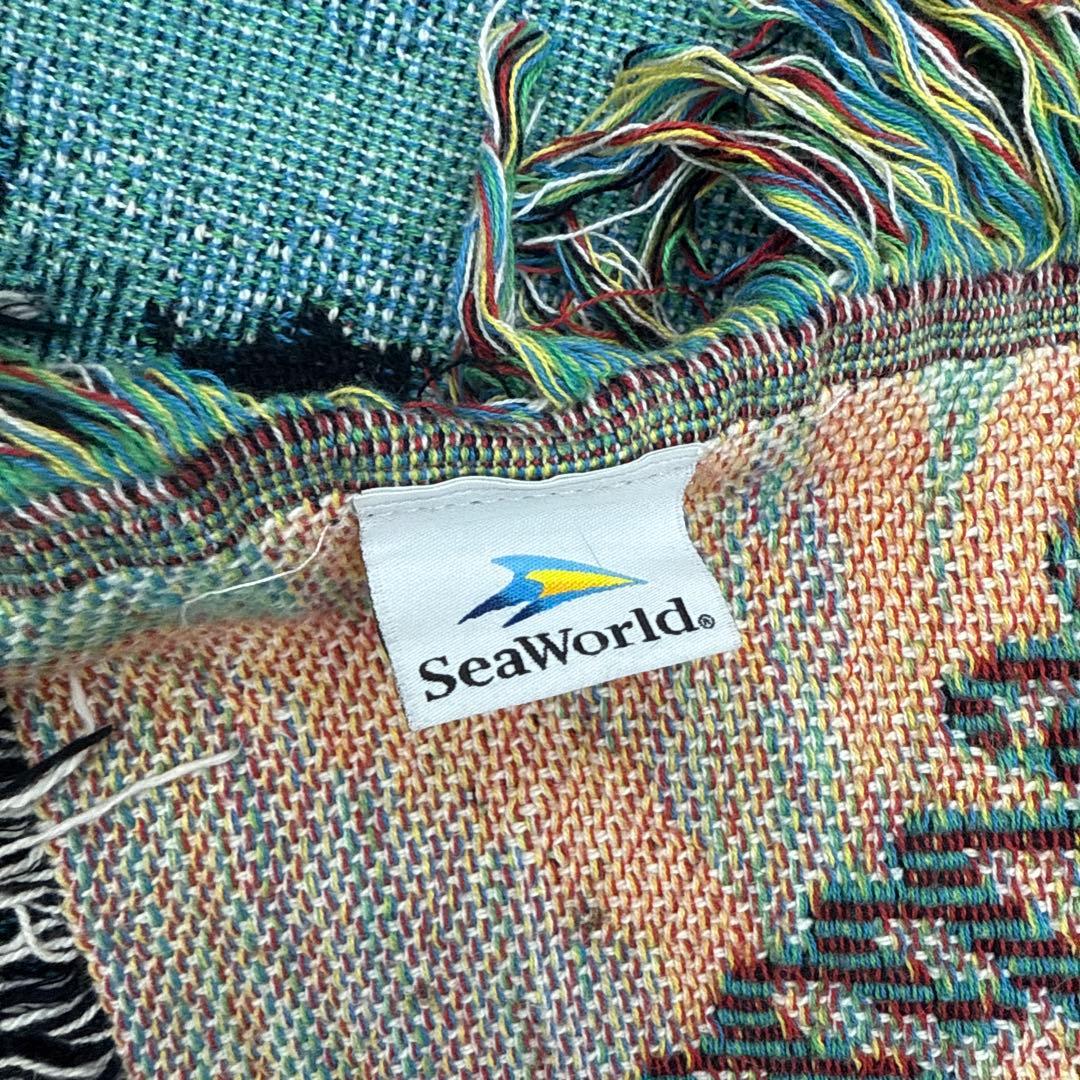 マリーンアート　海　シャチ　マルチカバー　ソファーカバー　ラグ　155x123