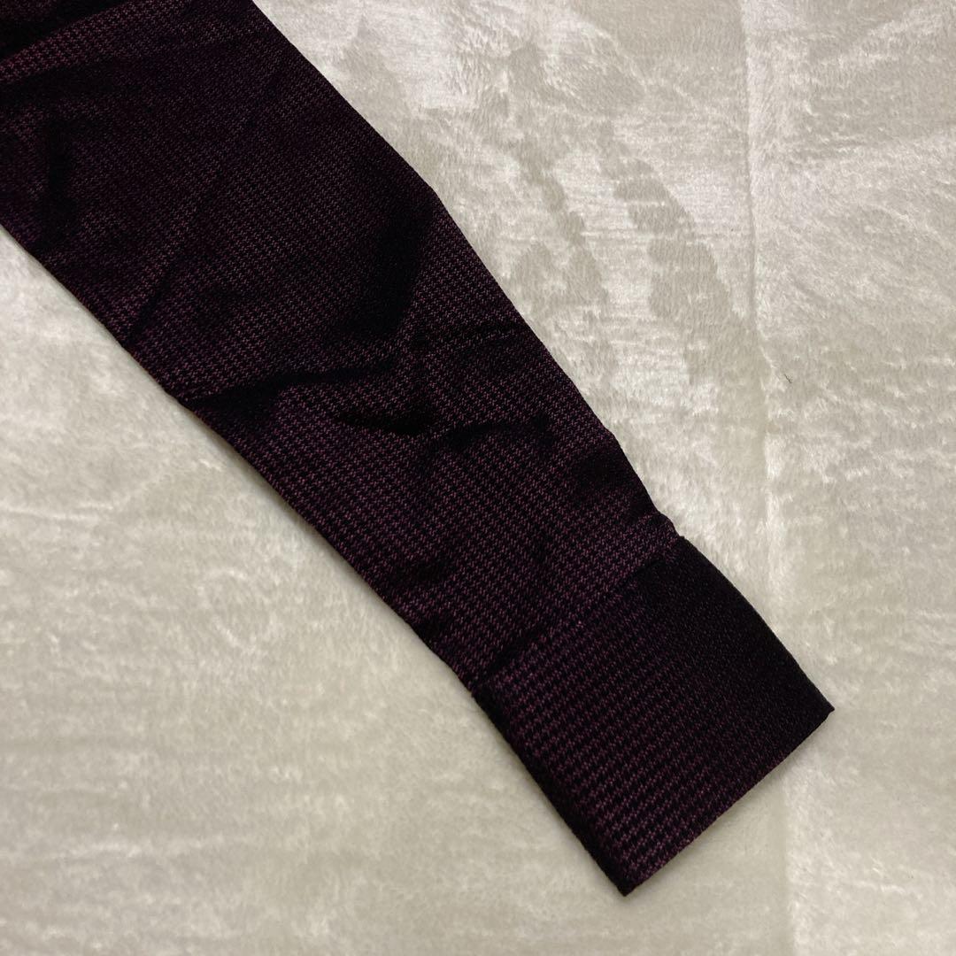 【未使用タグ付き】ナラカミーチェ　パープル　光沢　ボウタイリボンブラウス　長袖