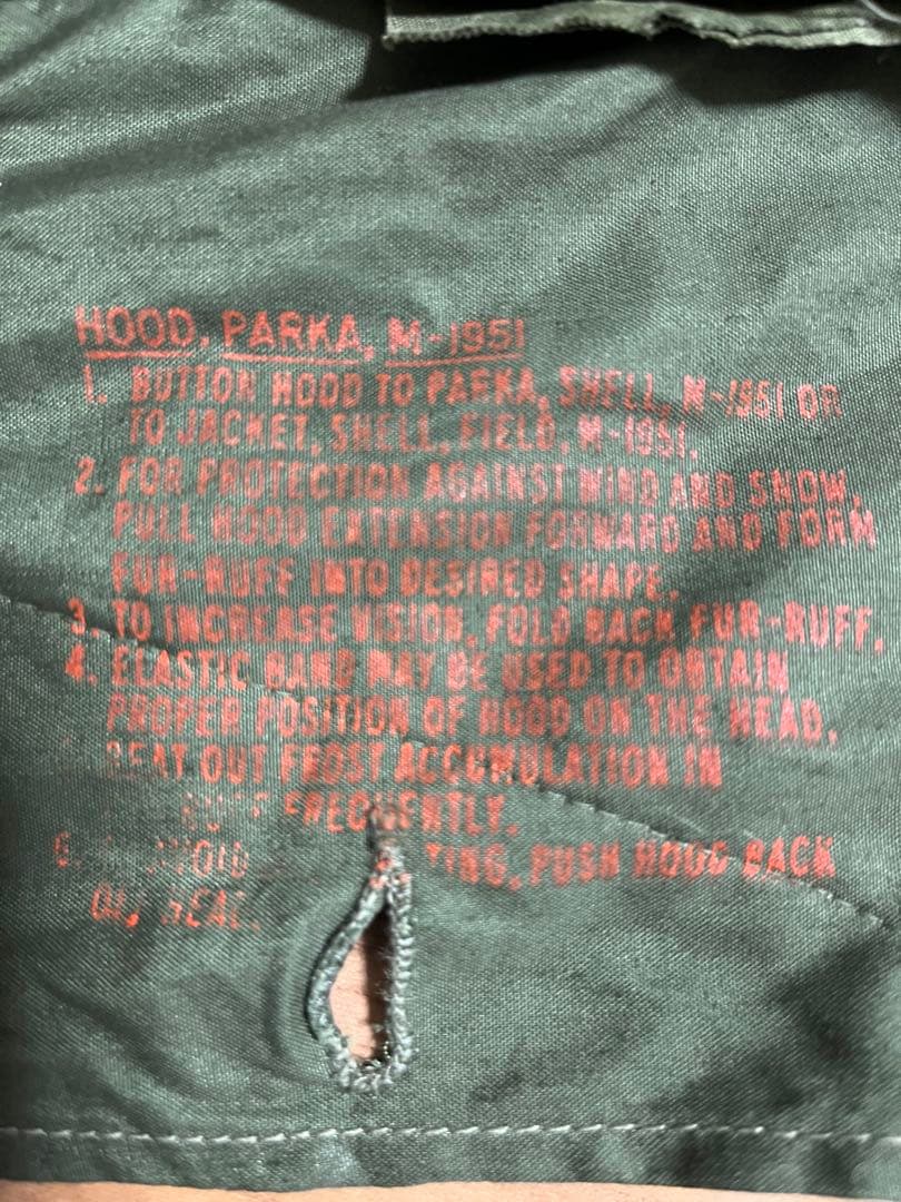 【超美品　デッド】米軍実物　M-51 リアル　コヨーテファー付フード　ワイヤー入