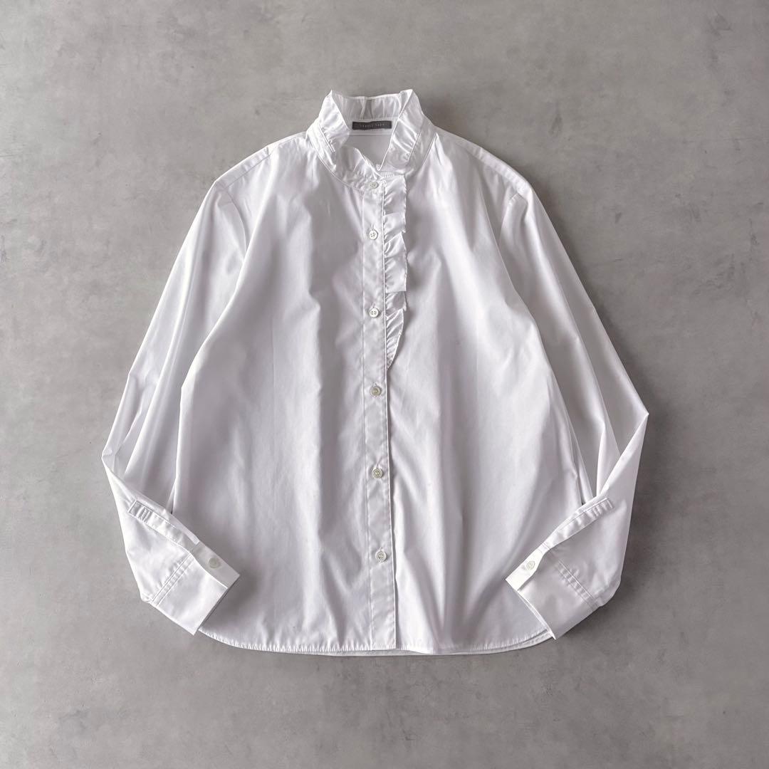 極美品　定価29,700円　セオリーリュクス　長袖　フリルブラウス　バンドカラー