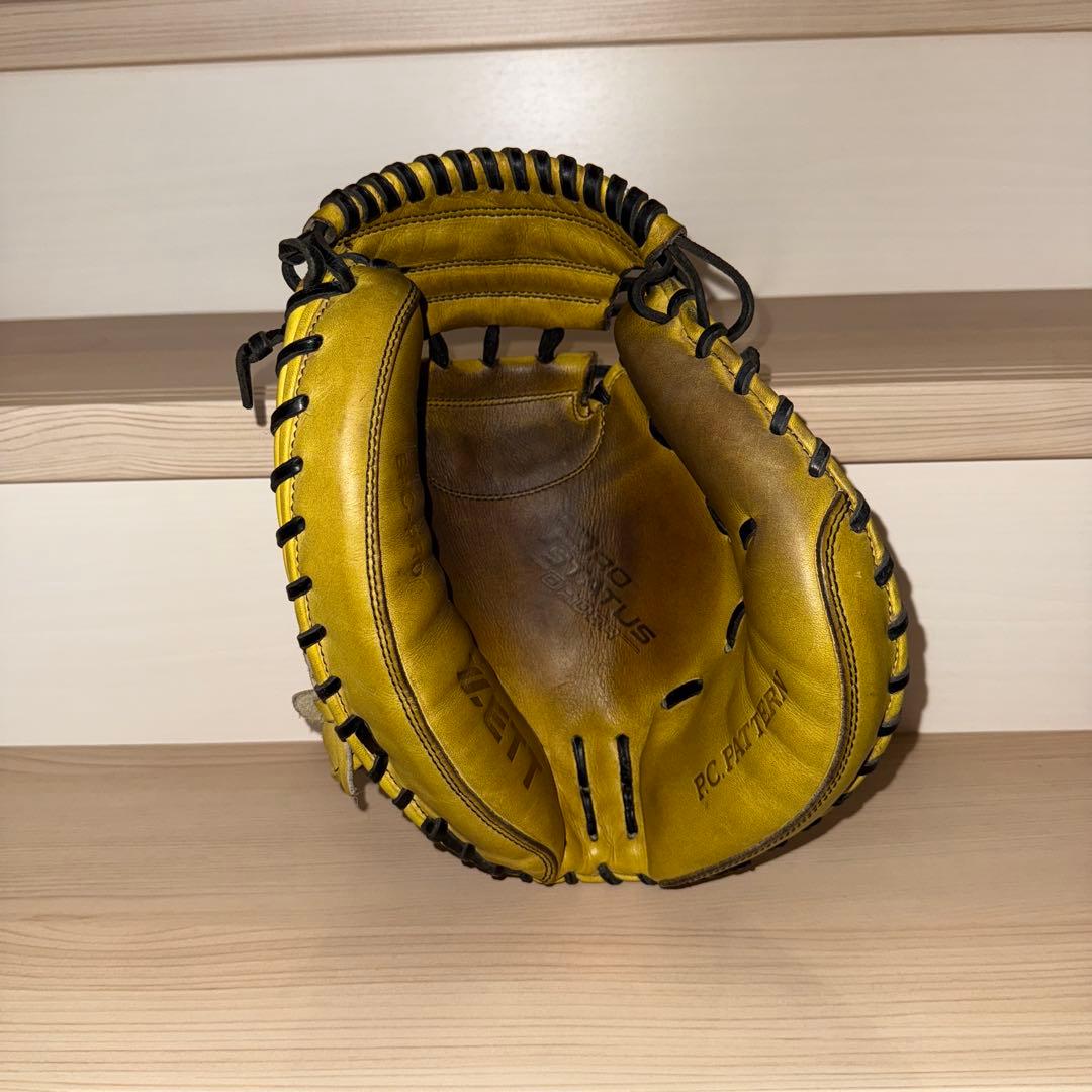 【ZETT / ゼット】硬式キャッチャーミット　イエロー