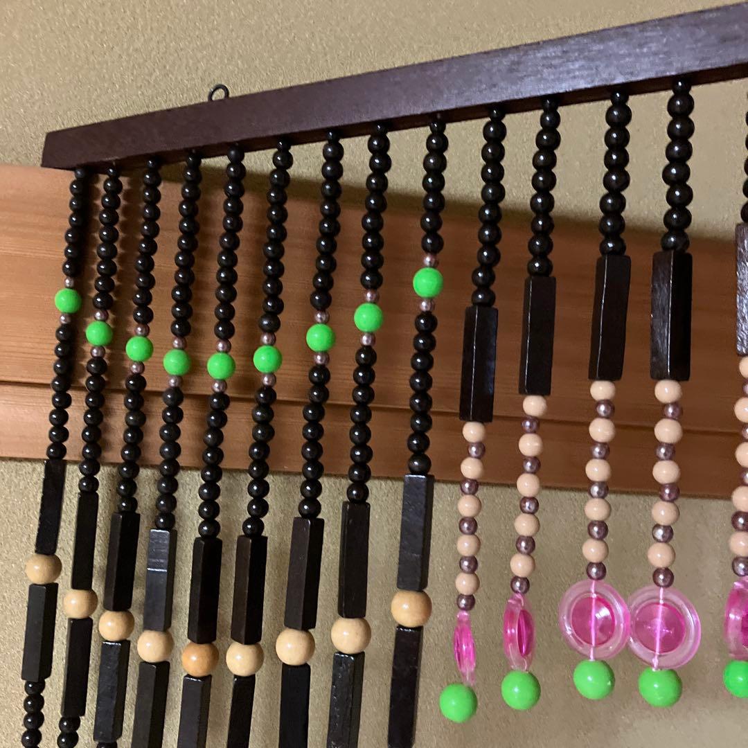 木製ビーズのれん 珠のれん