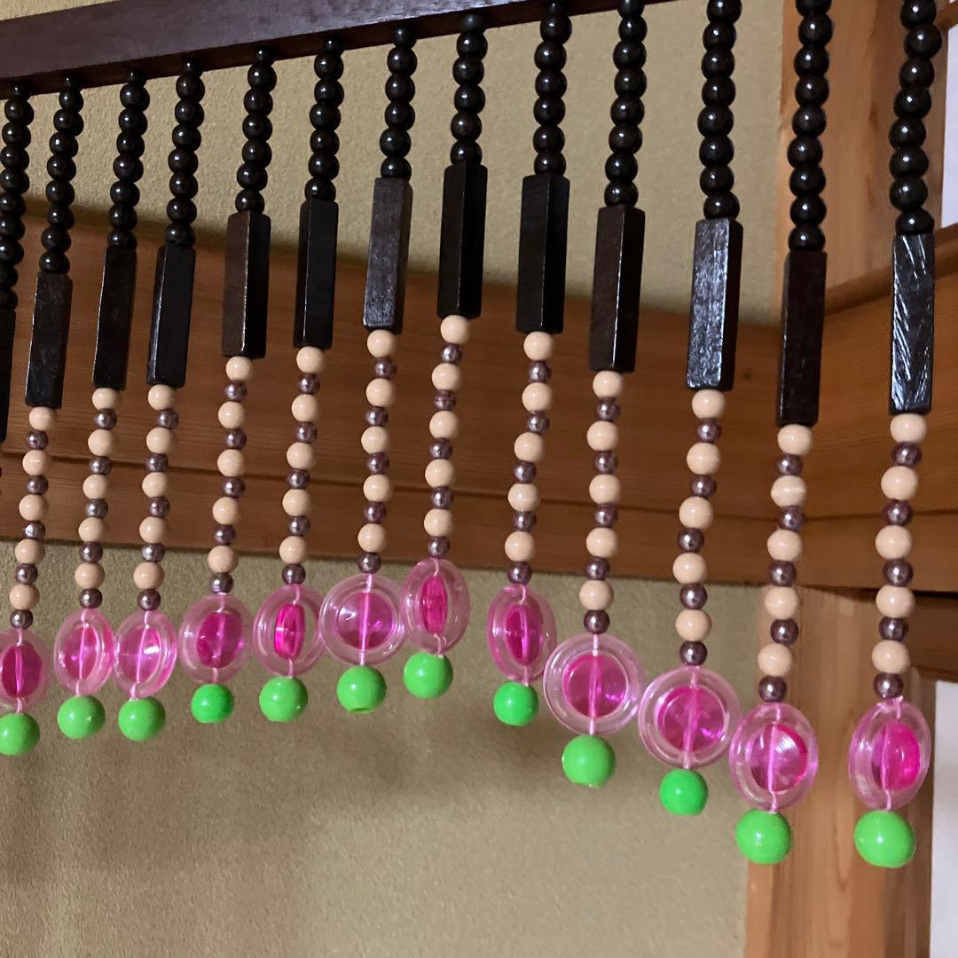 木製ビーズのれん 珠のれん