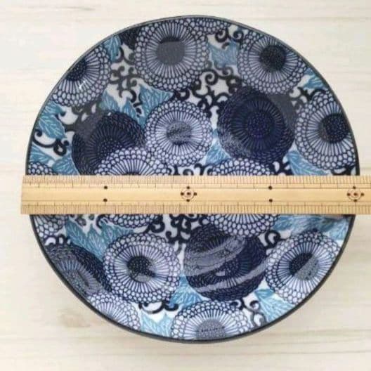 新品2枚セット　美濃焼 　紺青　20.5cmクープ  大輪菊