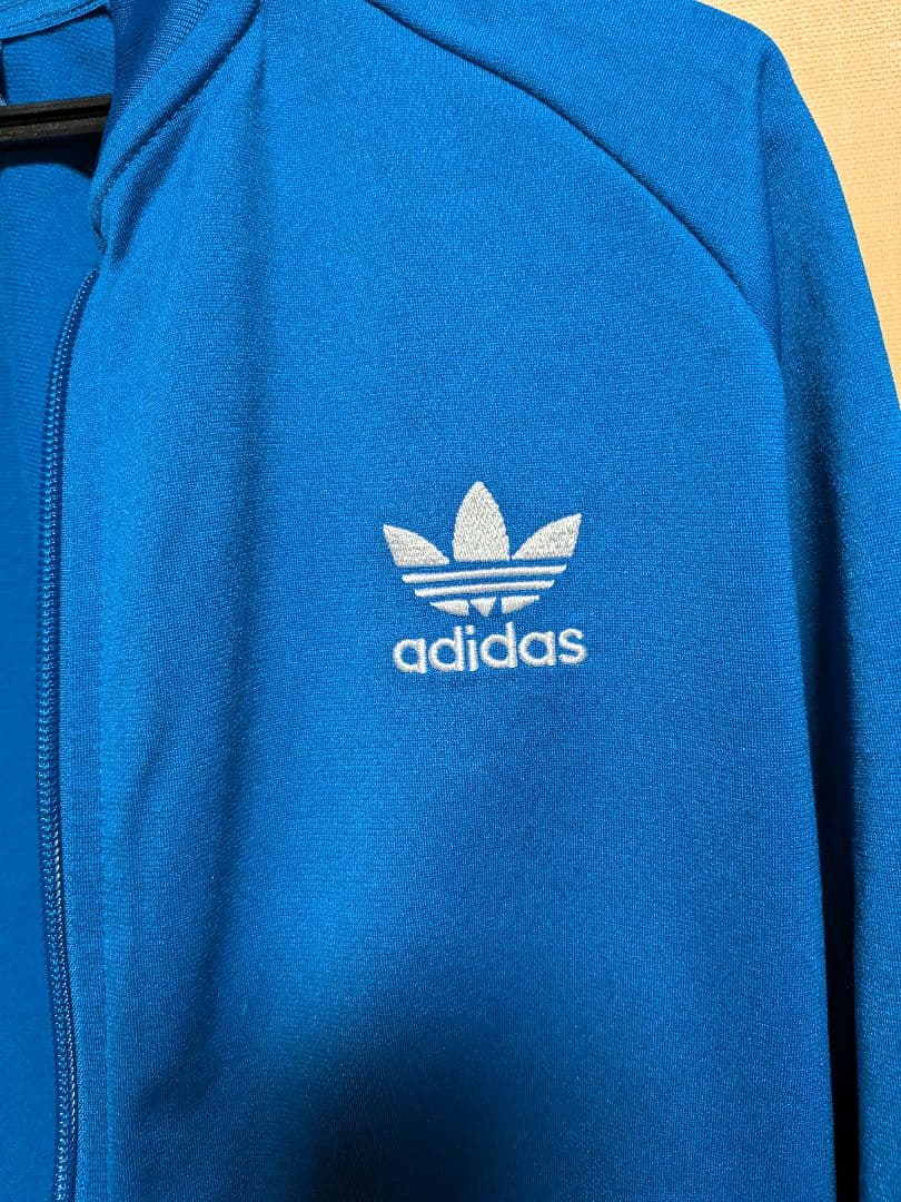 adidas 青 ジップアップジャケット