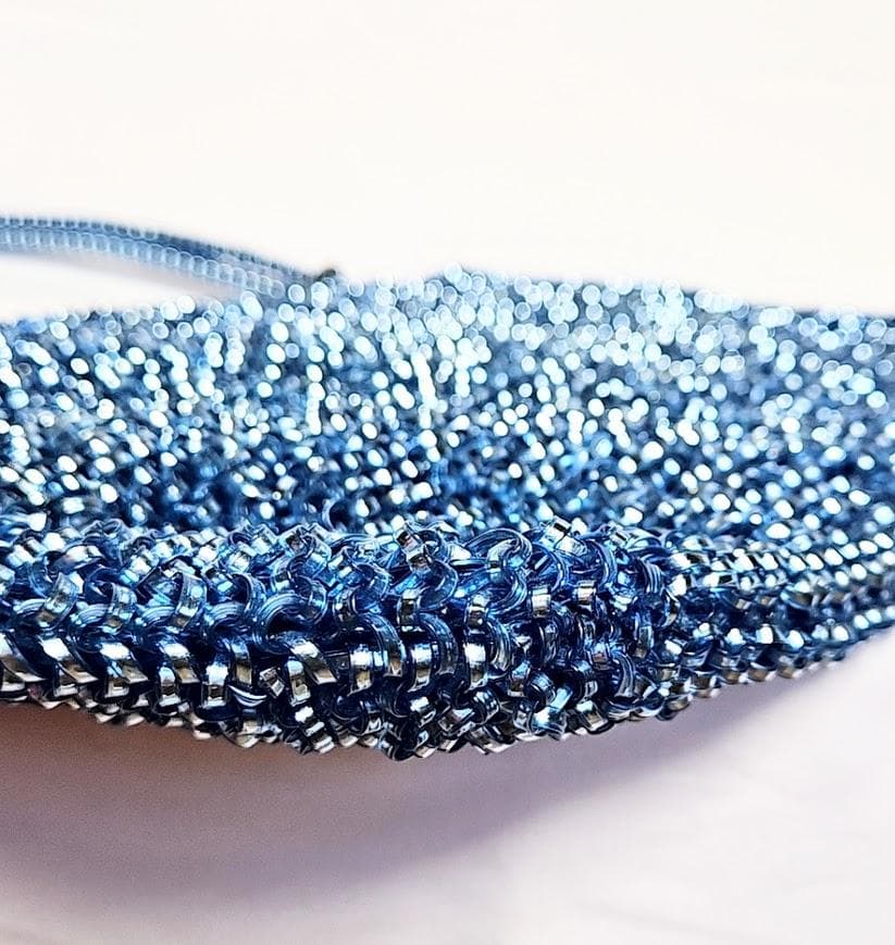 アンテプリマ　 ワイヤーバッグ　シャンパンブルー　横長