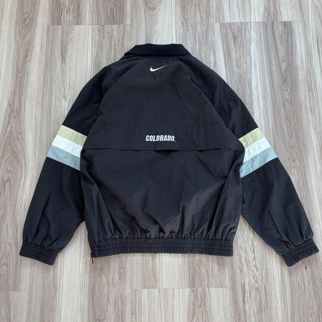 90s NIKE コラボ　ナイロンジャケット　ハーフジップ付き　刺繍　希少レア品