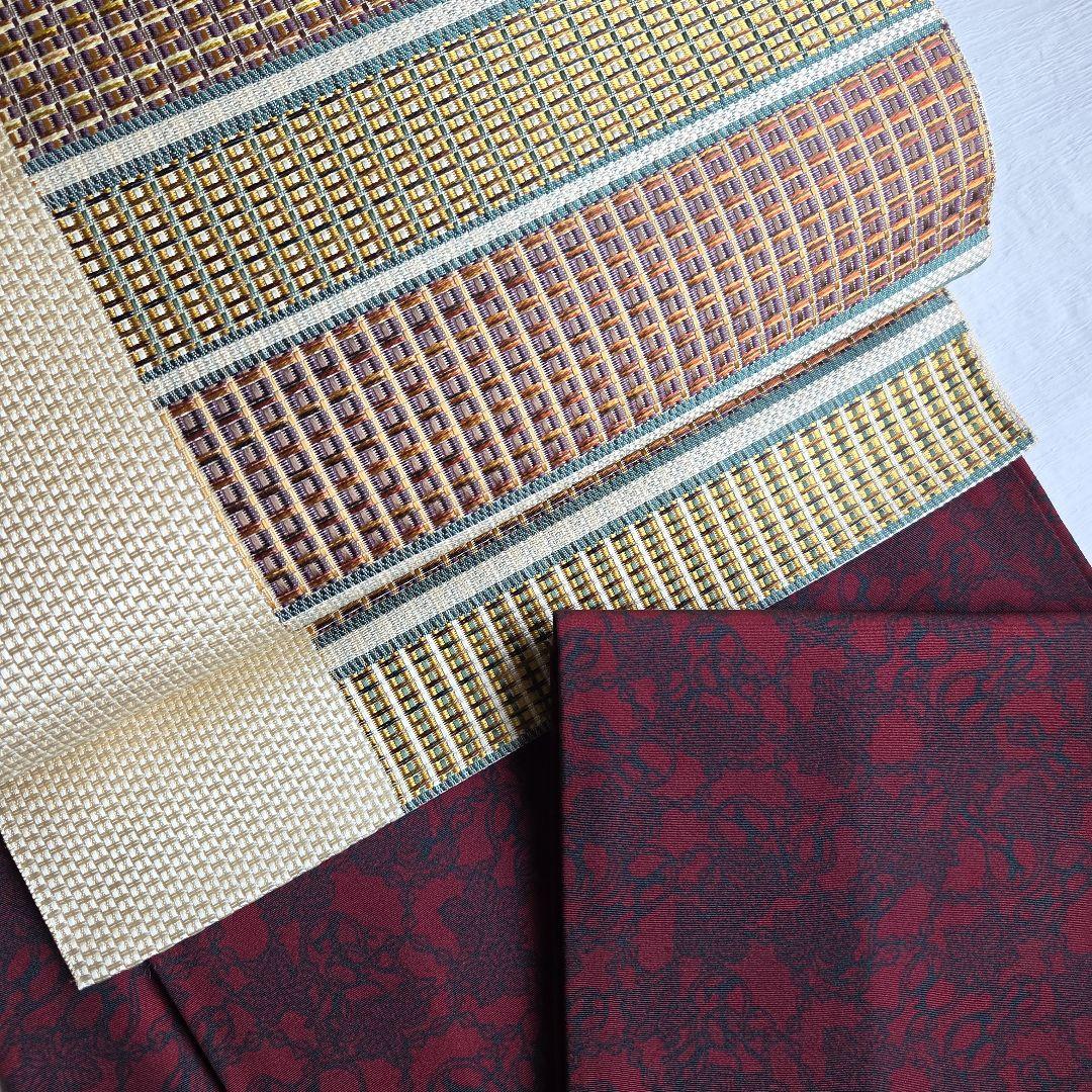 人間国宝　南部芳松　瓢箪に駒柄　草木染の伊勢型小紋