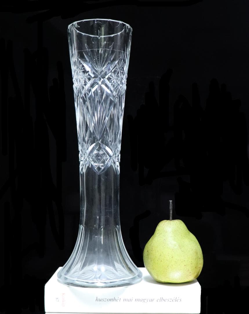 オールド・バカラ 1890年頃 幻のモデル 大型 32cm 切子花瓶 壺 星形