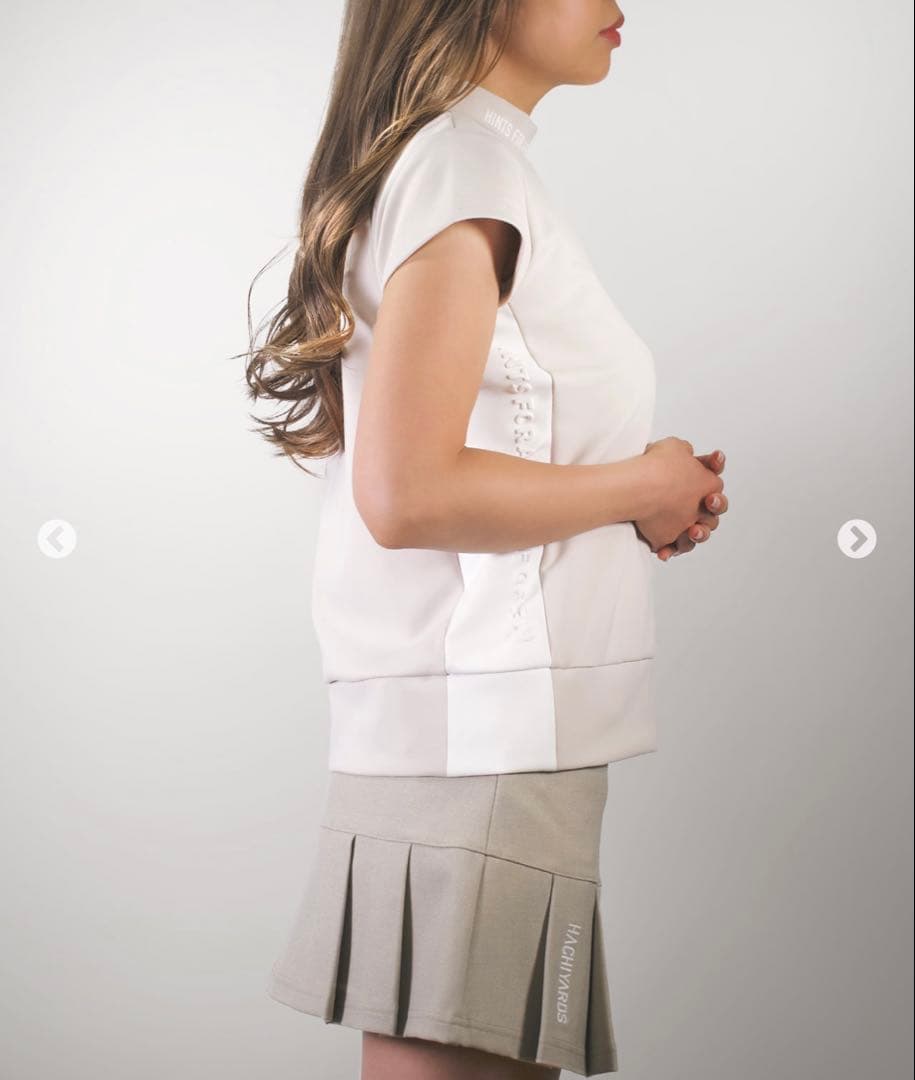 8YARDS 定番 モックネック ラテ L ハイネック 接触冷感