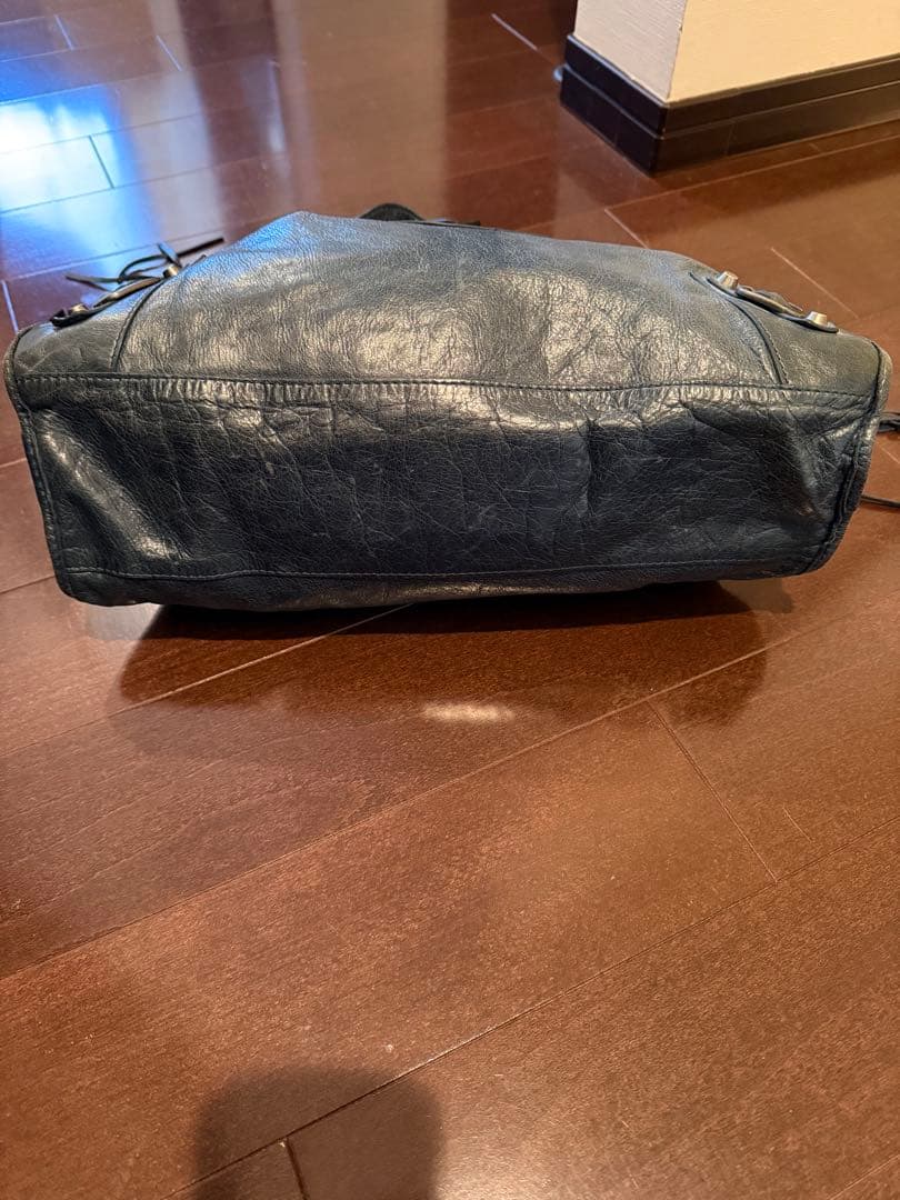 レザーショルダーバッグ エディターズ ヴィンテージ 本革 2way ダークブルー