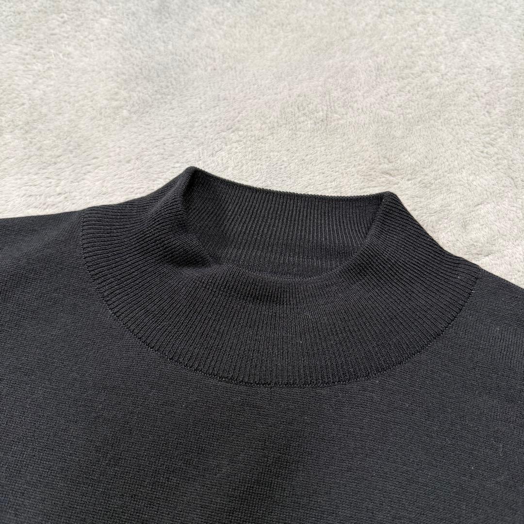 ジョンスメドレー　モックネックニット　Mサイズ　ブラック　ウール