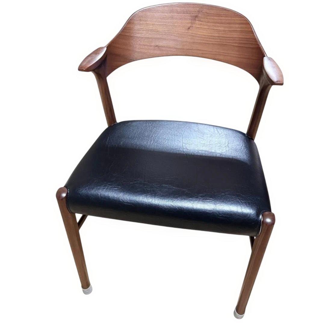 PARTENZA　セミアームチェア 2脚セット ウォルナット 替えカバー付