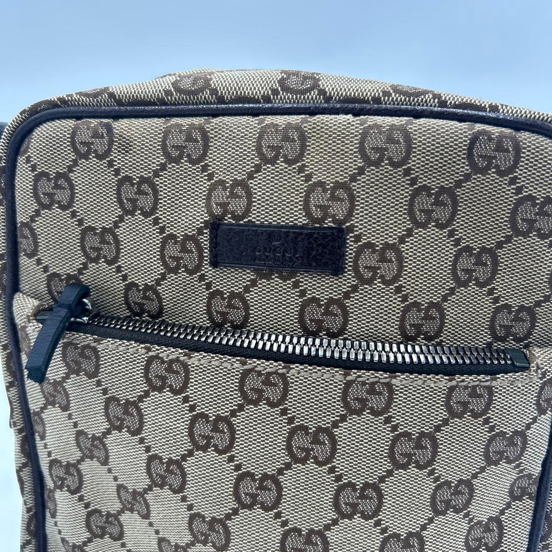 GUCCI グッチ GGキャンバス ショルダーバッグ　レザー　ロゴ