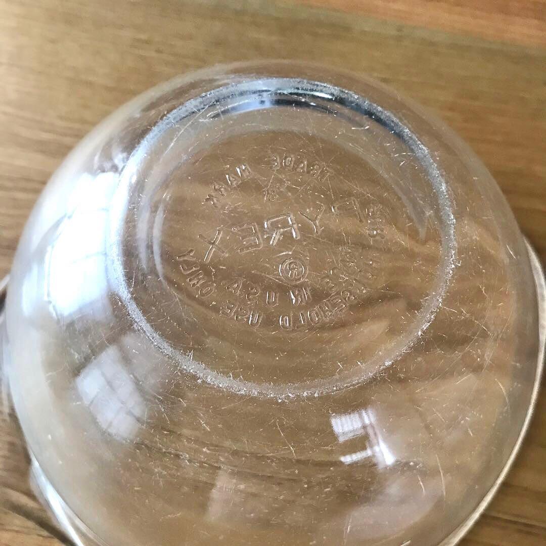 オールドパイレックス　ガラス製ボール ティアドロップ 3点セット