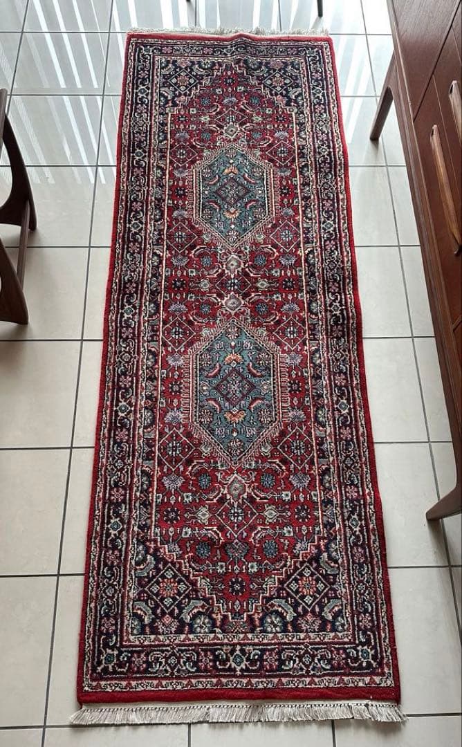 212×72 ヴィンテージラグ　手織　トライバルラグ