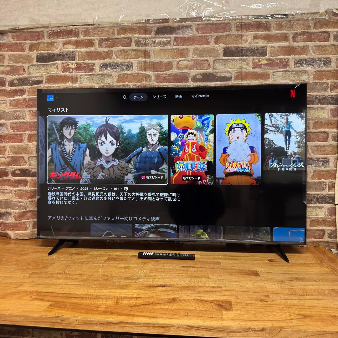 TCL 50V型4K 液晶テレビ スマートテレビ 50P615 動画配信アプリ○