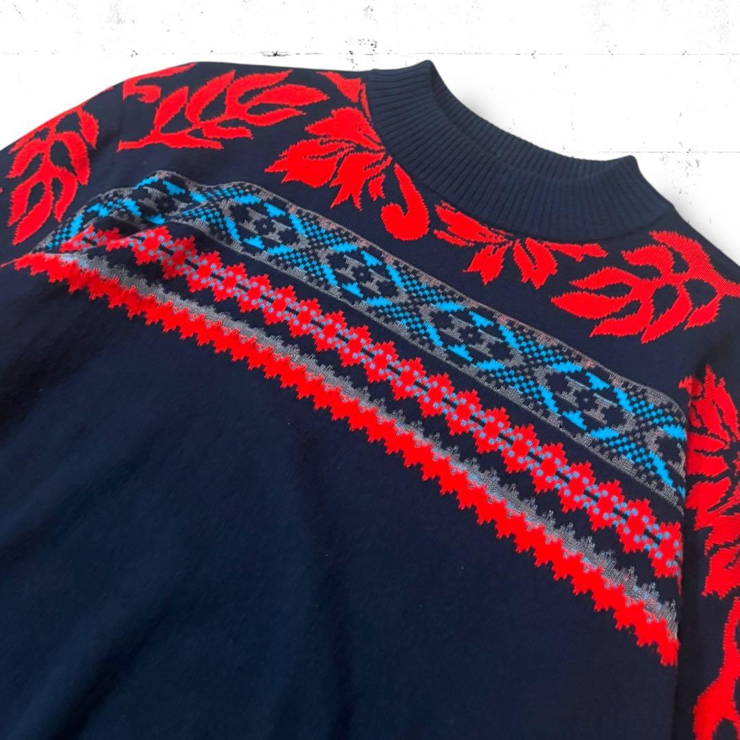 sacai 24SS 総柄　クルーネック　セーター　ニット　24-03297M