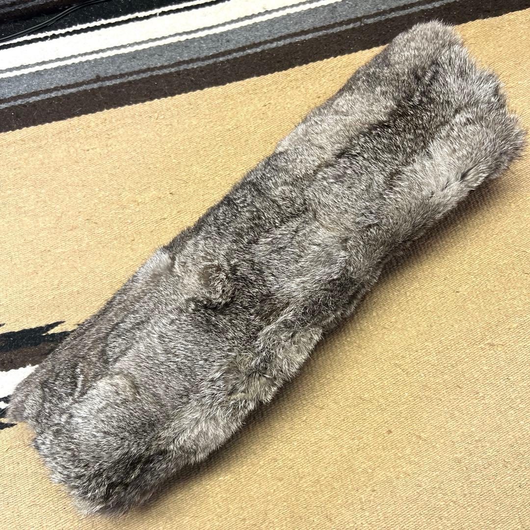 【裏地付】ラビット　尻あて　腰当尻皮　登山　毛皮敷物　キャンプ　チェア マタギ