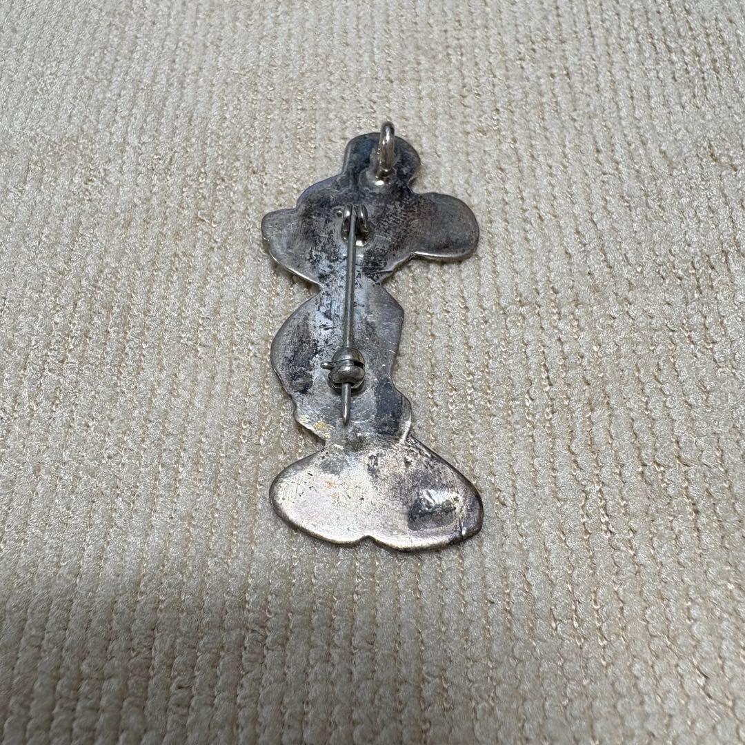 ミッキーマウス　ヴィンテージ　ペンダント　ブローチ　ディズニー　ターコイズ　②