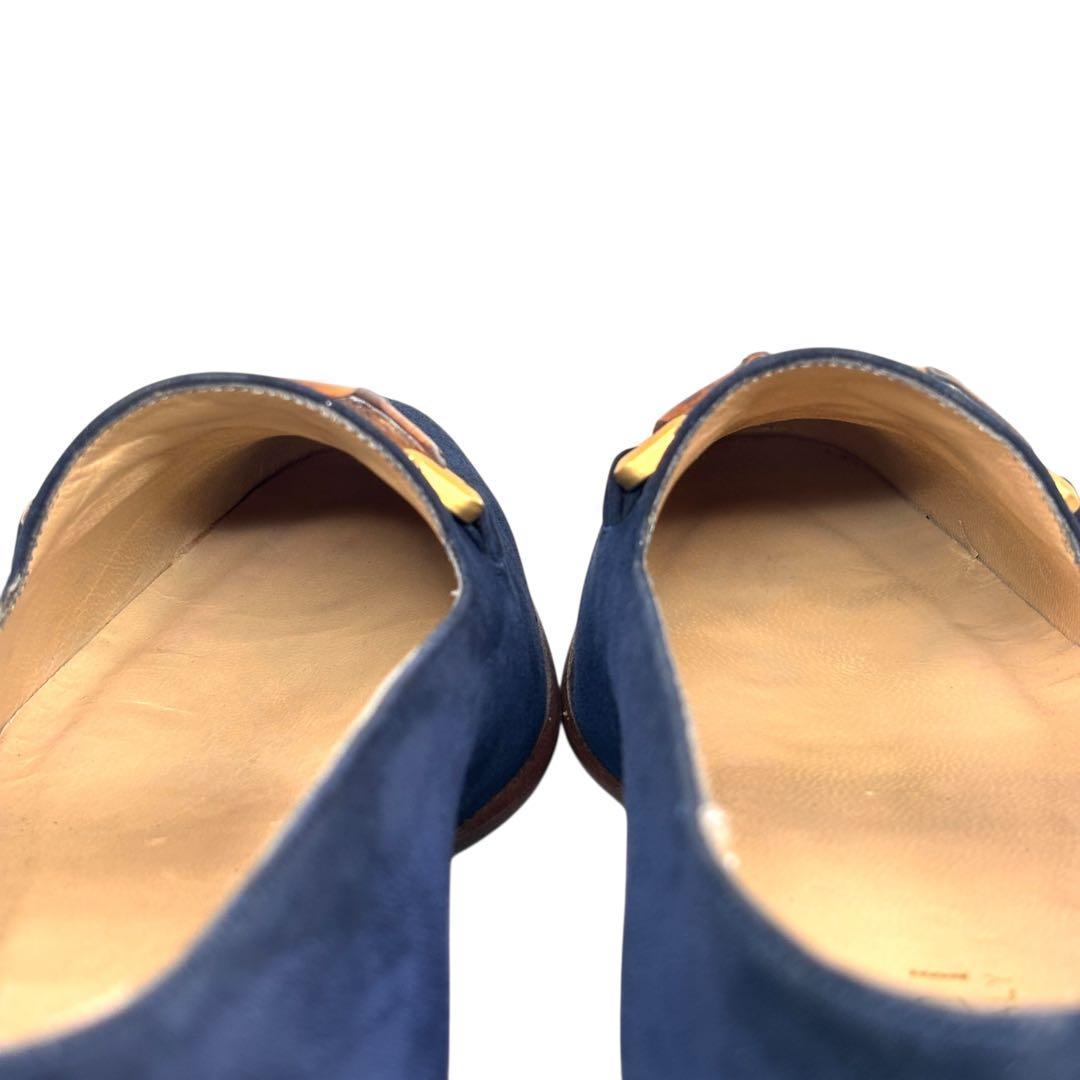 美品 グッチ GUCCI 36 1/2 23.5 スエード ローファー バンブー