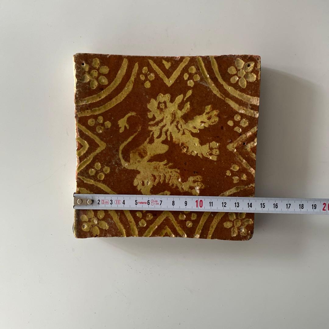 獅子図 タイル オランダ 古道具坂田 民藝 民芸 骨董 アンティーク デルフト