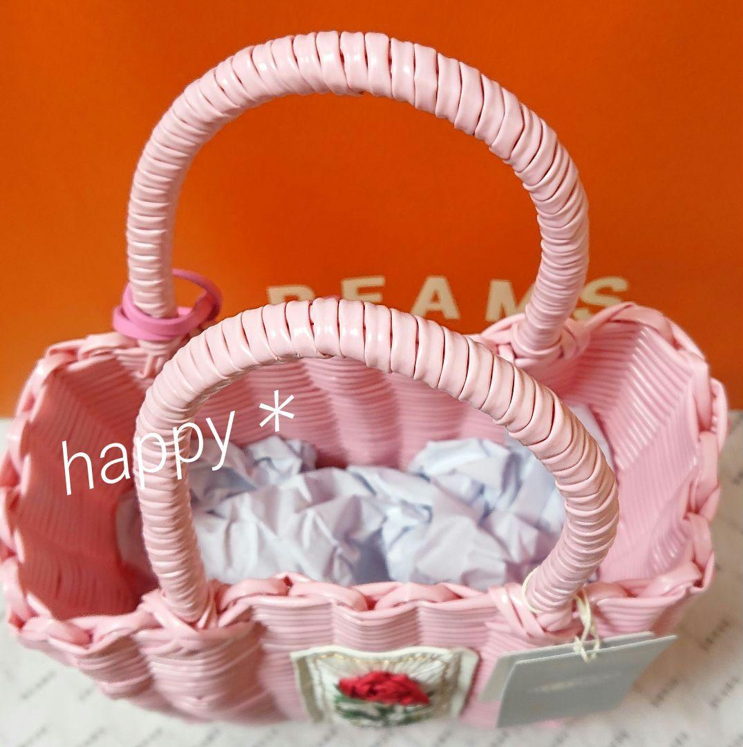 【新品タグ付き】ルルメリー × ビームス 手刺繍のかごバッグ (小)