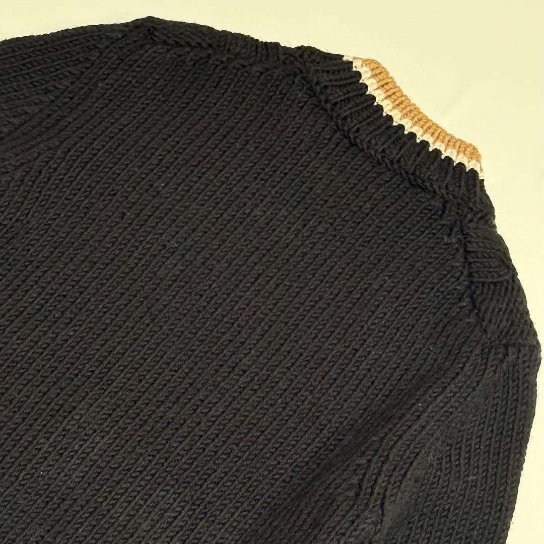 美品 モンクレール 厚手ニット M 黒色 ケーブルニット