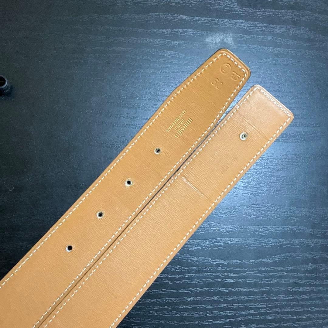 HERMES エルメスコンスタンスリバーシブルベルト60 シルバーバックル　美品