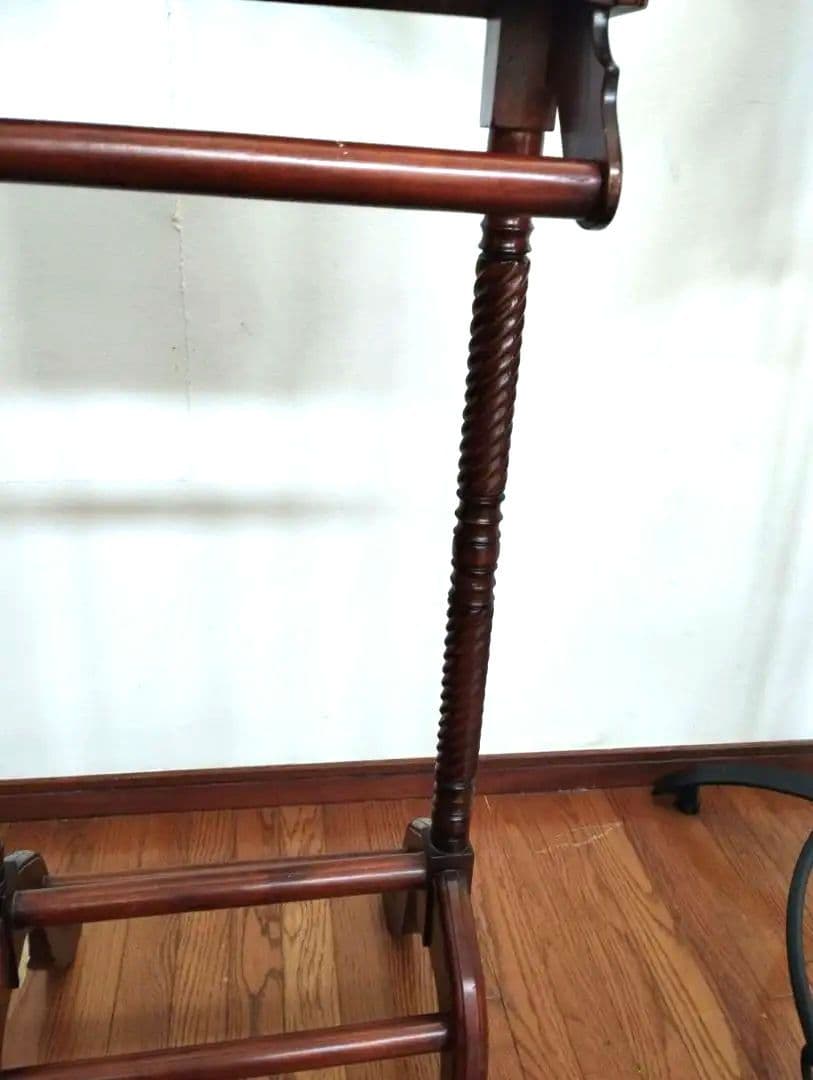 アンティーク調 マホガニー無垢 スーツハンガーラック