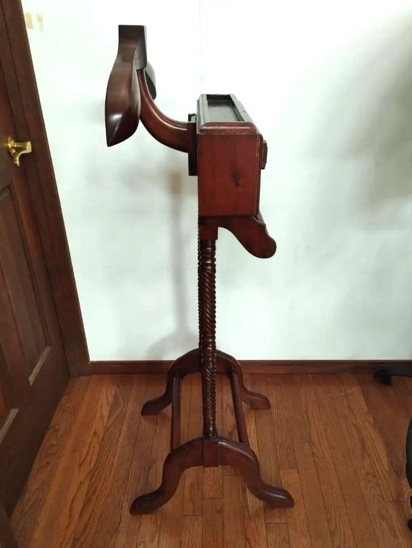 アンティーク調 マホガニー無垢 スーツハンガーラック