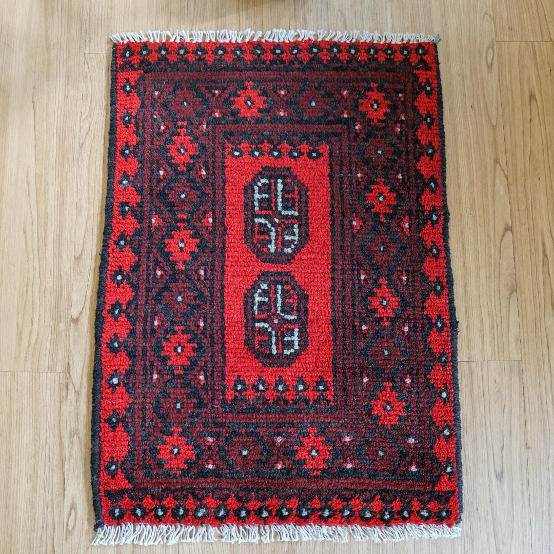 67×48cm トルクメン ボハララグ 手織り絨毯 トライバルラグ ヴィンテージ