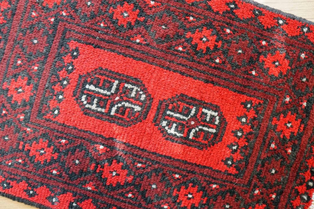 67×48cm トルクメン ボハララグ 手織り絨毯 トライバルラグ ヴィンテージ