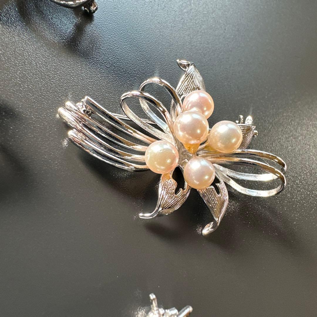 【vintage】田崎真珠含む　シルバー製　パールブローチ　6点　まとめ売り