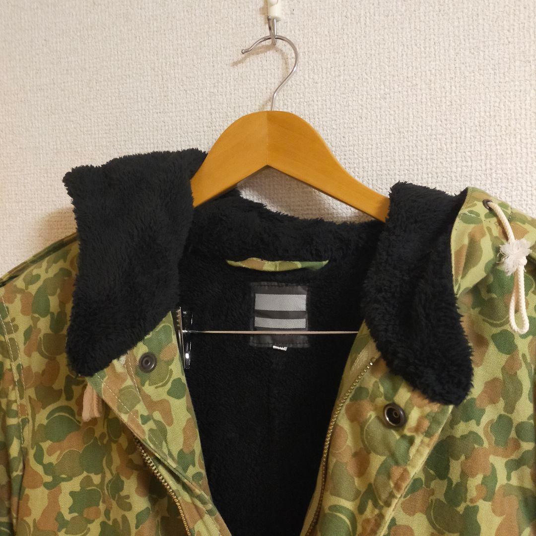 桃太郎ジーンズ 裏ボア ジャケット モッズコート 38(M) 迷彩 カモフラ柄