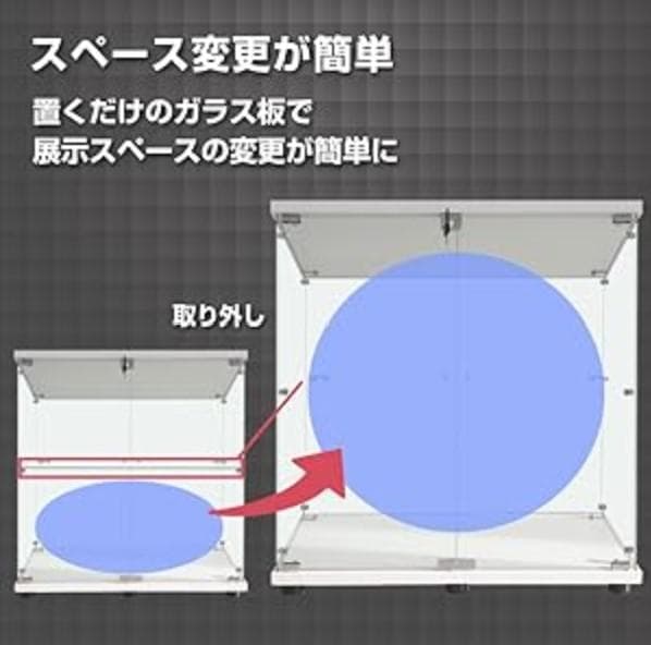 【新品】2段ワイド白｜ガラスコレクションケース｜大人のフィギュア棚 ショーケース