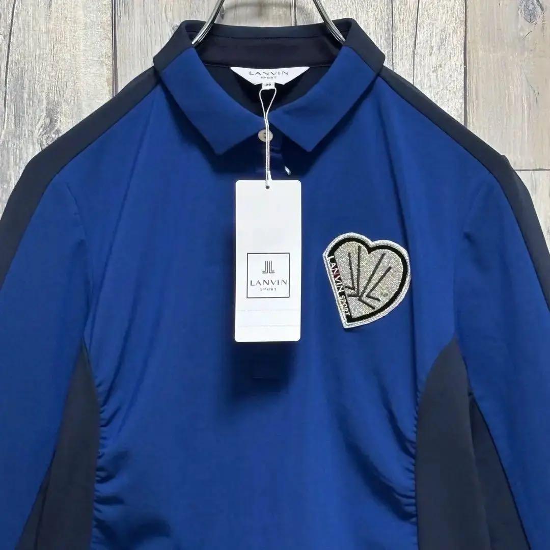 ランバンスポール　LANVIN SPORT ポロシャツ　長袖　ハーフジップ　M