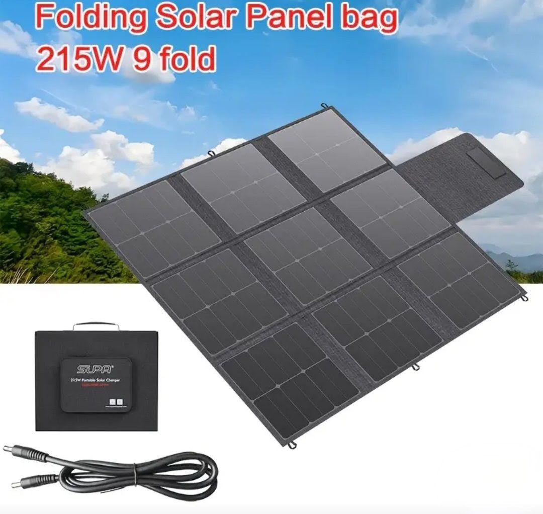 n*読様 【防災&アウトドアに】コンパクトかつ高性能215W 折りたたみソーラー