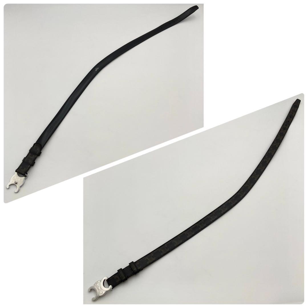 美品✨ CELINE トリオンフ ベルト 80 黒系 マカダム総柄 モノグラム