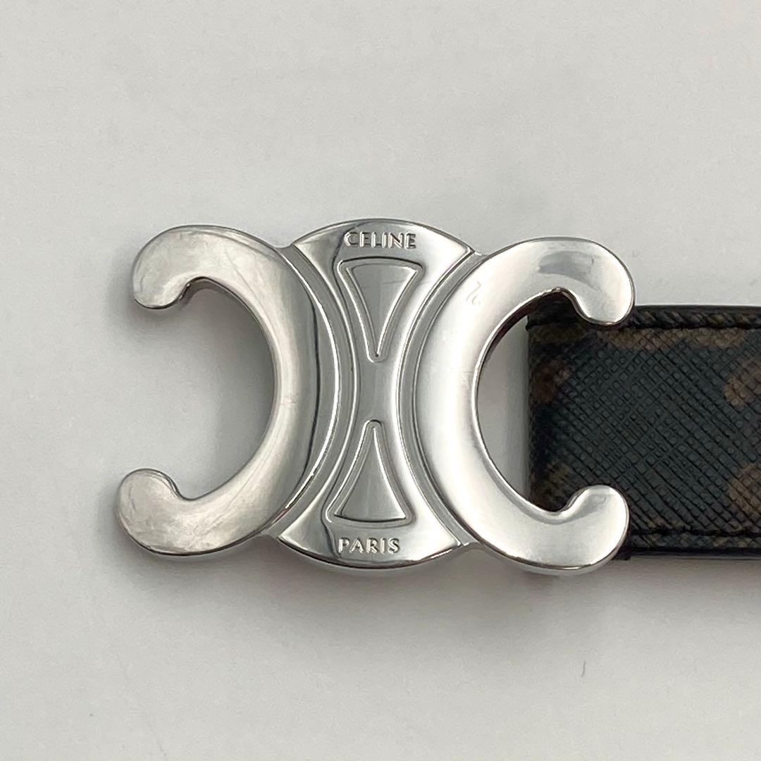 美品✨ CELINE トリオンフ ベルト 80 黒系 マカダム総柄 モノグラム