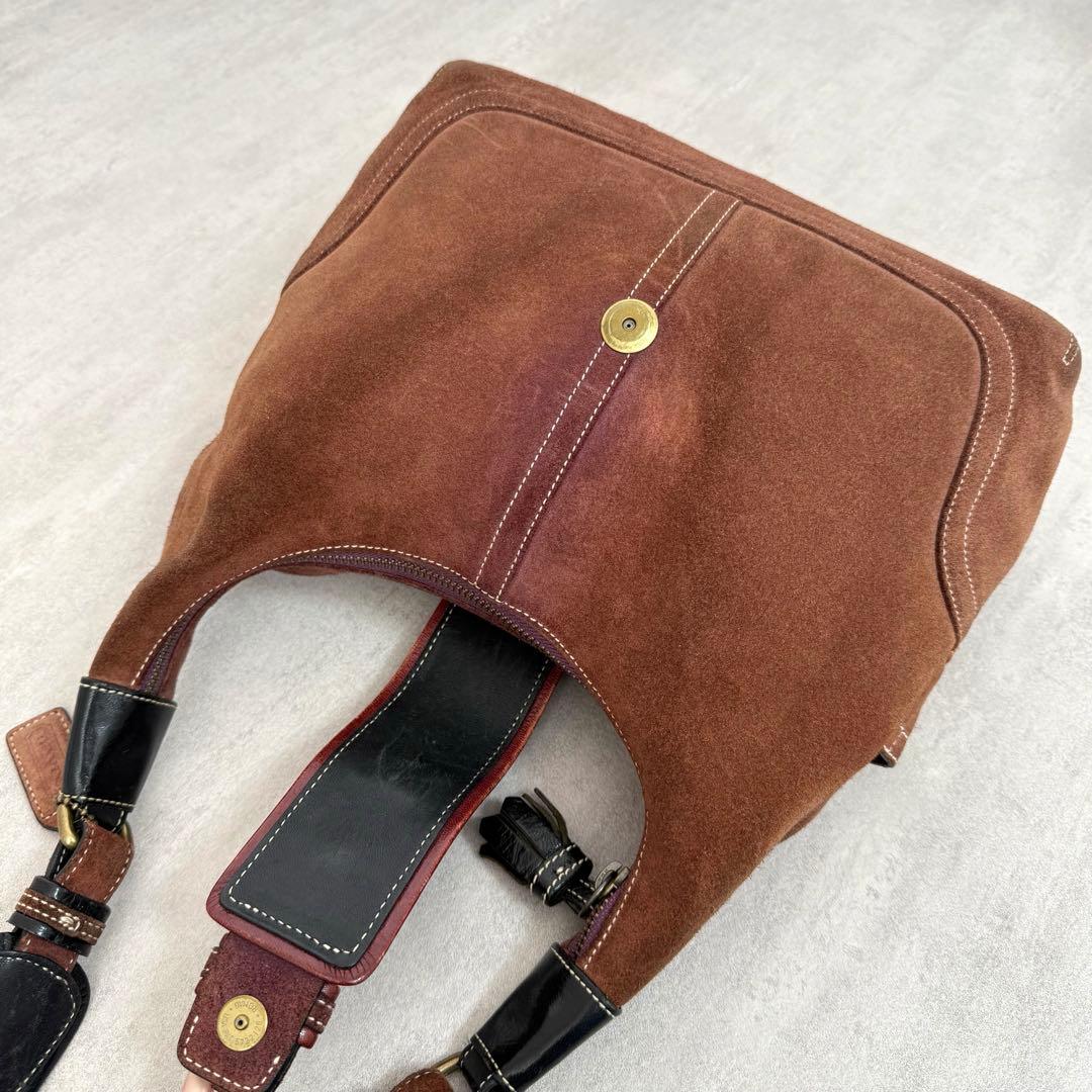 バッグ Vintage Coach Hampton Suede Hobo Bag