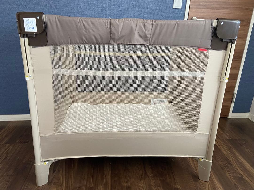 敷布団付き★Aprica折り畳みミニベビーベッド ココネルエアーココアブラウン