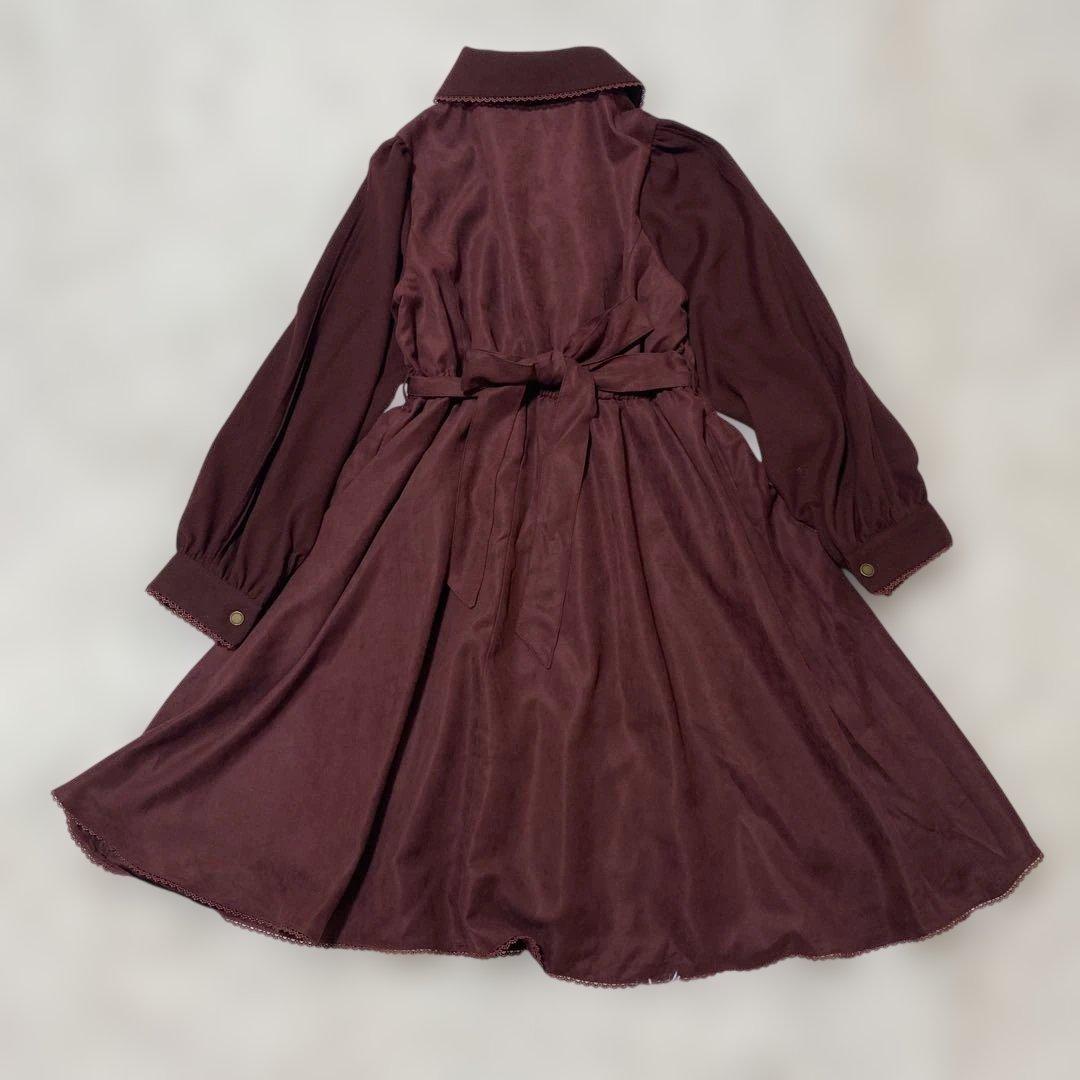 しまむら×くる実　ノエルドメモワール　配色リボンタイ ワンピース