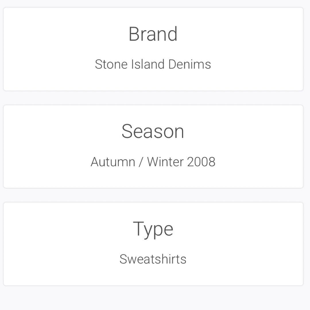 希少 08年 ストーンアイランド 短丈 ガーメント スウェット トレーナー