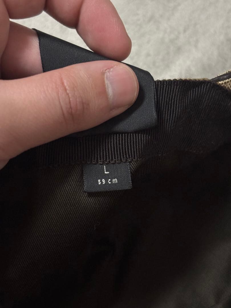 GGキャンバス シェリーライン キャップ 帽子 ベージュ 200035