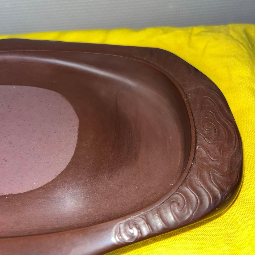 ⭕️紅渓石硯　相馬羊堂　希少　彫刻入　6寸大　美品大型　宮崎県延岡市　女性好み