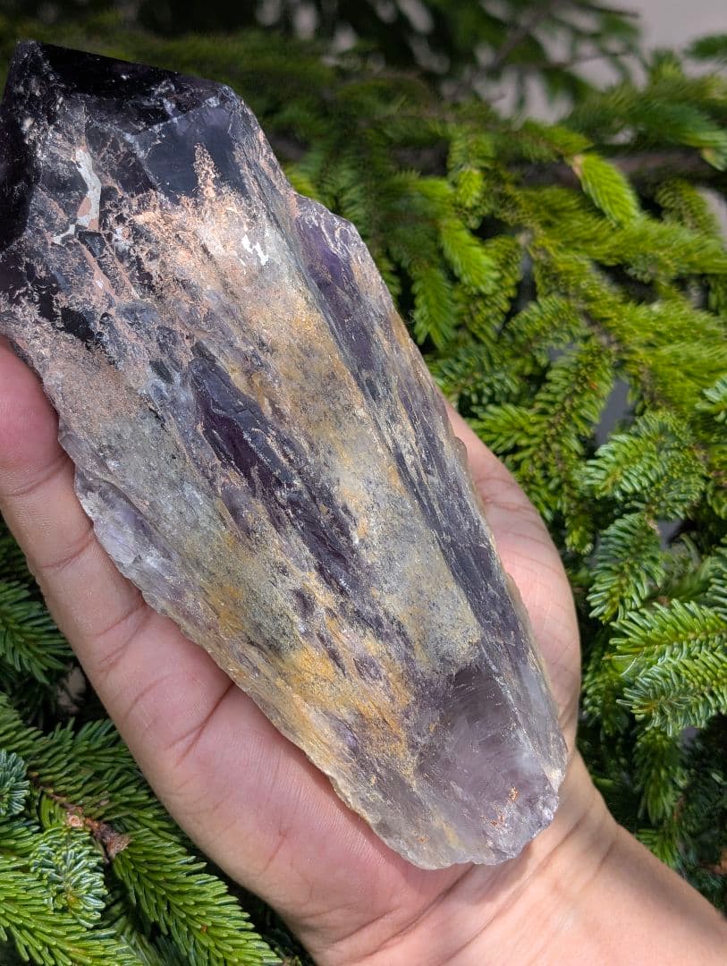 812gアメジスト【邪気払い神器】アテナ紫骨　骨幹水晶　原石NO.3