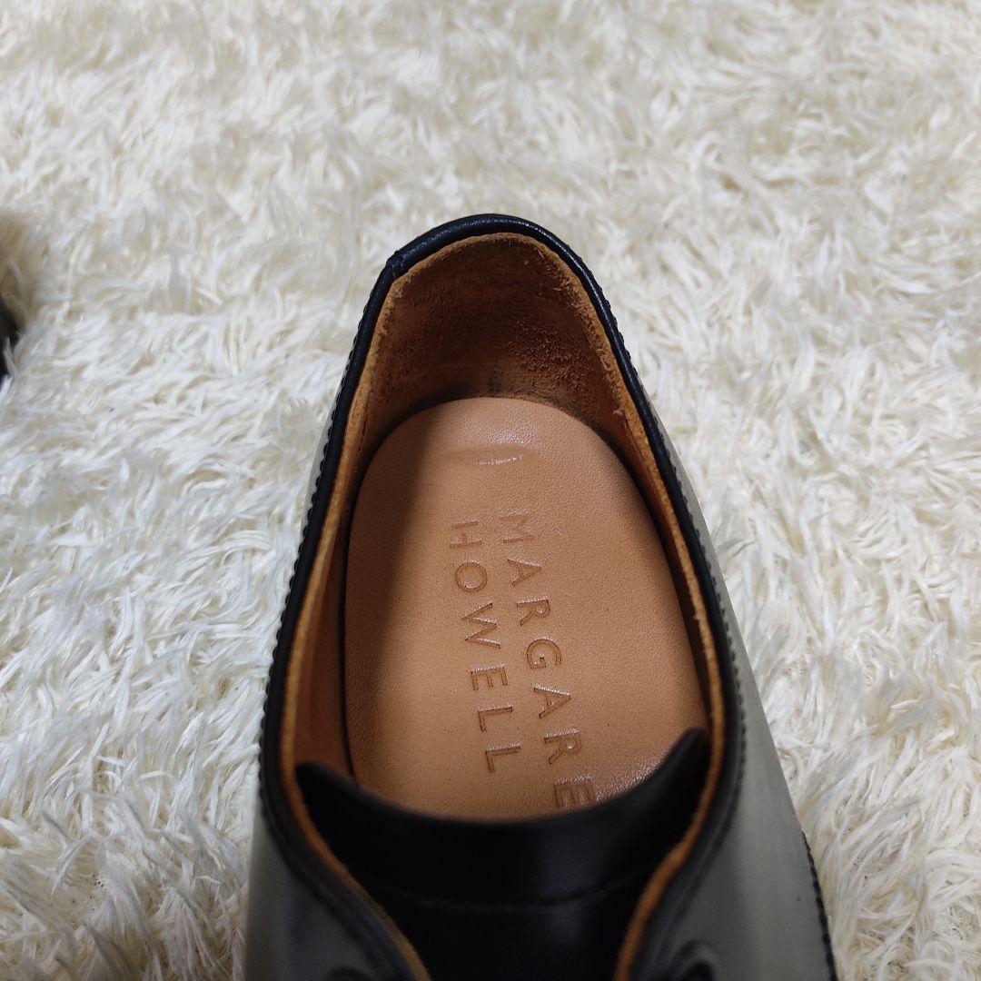 美品 マーガレットハウエル　レースアップシューズ 本革 22.5 ブラック