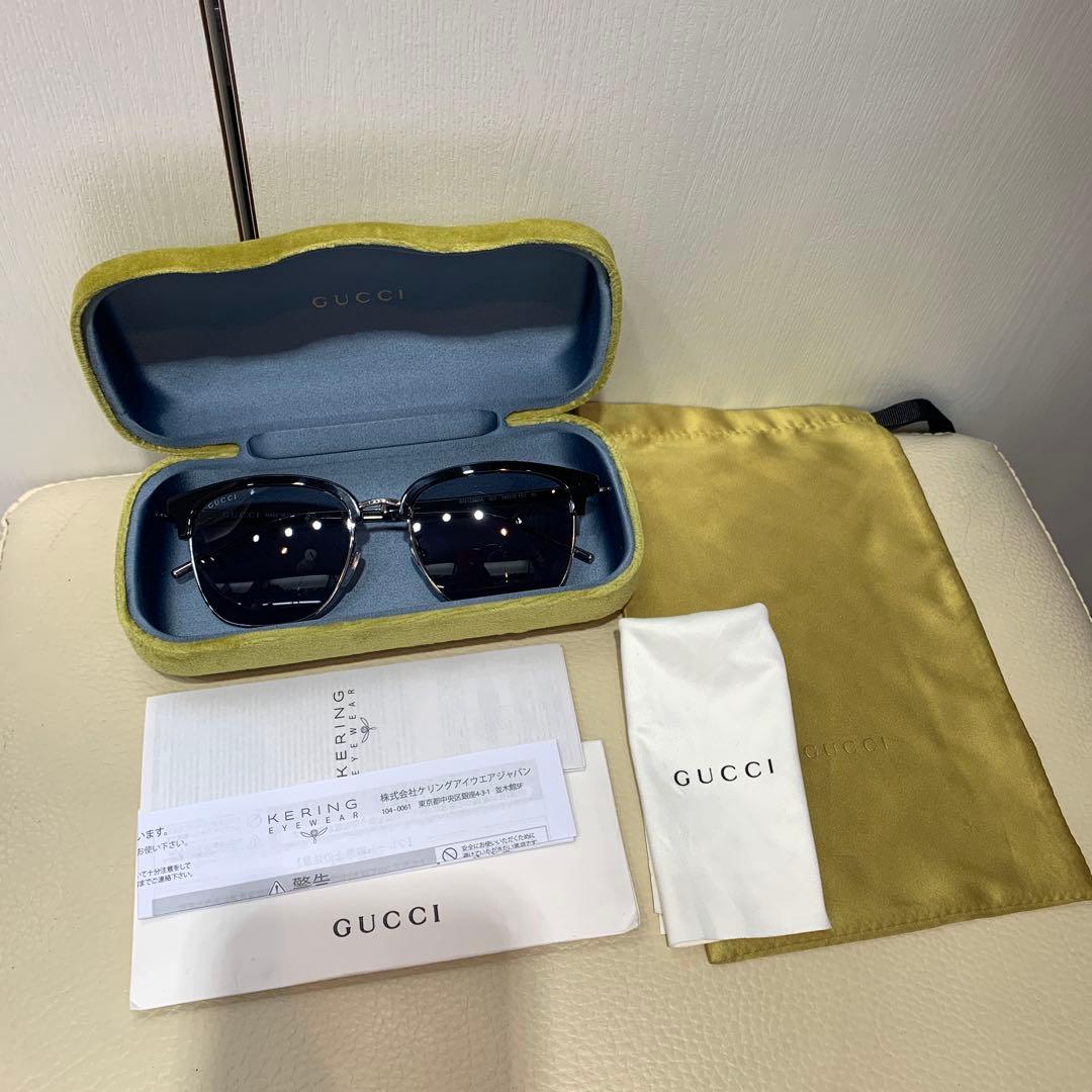 ☆ほぼ未使用☆GUCCI　サングラス　スクエア　アジアンフィット　軽量　黒