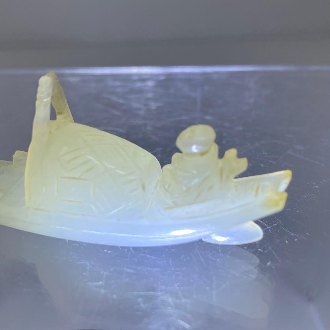 白砡　船　置物　幅約6㎝　14g トトチ　東さ7-0616③